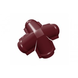 ГРАНД ЛАЙН Четверник конька полукруглого 0,5 Satin с пленкой RAL 3005 красное вино
